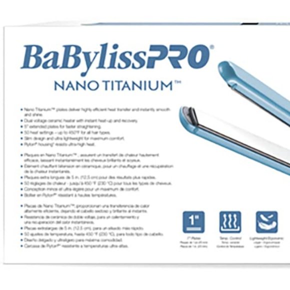 NEW BABYLISSPRO NANO TITANIUM 1" ULTRA THIN FLAT IRON - Picture 8 of 11